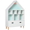 HOMCOM Kids Wooden Bookshelf Chest and Toy Storage Unit w/ Drawer, Children's Bookcase Organizer Cabinet Blue/Pink