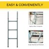 Outsunny Metal Trampoline Ladder 3 Step Outdoor Stepper for 12ft or 14ft Trampoline