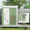 Outsunny 5x3ft Garden Shed, Steel Small Shed, Outdoor Lean-to Shed with Adjustable Shelf, Lock and Gloves for Patio, Garden, Green without Foundation Kit