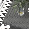 Outsunny Rattan Side Table, Outdoor Coffee Table with Plastic Board Under the Full Woven Table Top for Patio, Garden, Balcony, Grey