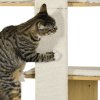 PawHut Cat Tree for Indoor Cats, Four-Layer Wall-Mounted Shelf, Cat Wall Furniture, Kitten Perch Climber Furniture w/ Cushions, Scratching Board - Oak Tone