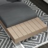 Outsunny 3 Pieces Garden Furniture Set, L Shaped 4 Seater Corner Sofa Set with Table and Cushions, HDPE, Outdoor Patio Sofa Set for Patio, Grey