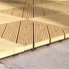 Outsunny 9 Pcs Wooden Interlocking Decking Tiles, 30 x 30 cm Anti-slip Outdoor Flooring Tiles, 0.81m² per Pack, All Weather Use for Patio, Balcony, Terrace, Hot Tub, Yellow