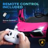 AIYAPLAY Lamborghini Revuelto Licensed Electric Car for Kids with Butterfly Doors, 12V Kids Electric Ride On with Suspension, Remote Control, LED Lights, Horn, USB, MP3 for 3-5 Years, Pink