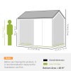 Outsunny 8 x 6 ft Garden Shed, Metal Shed with Double Doors, Window and Air Vents, Galvanised Outdoor Lockable Tool Storage House, Grey