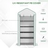 Outsunny 5 Tier Widened Mini Greenhouse with Reinforced PE Cover, Portable Indoor Outdoor Green House with Roll-up Door and Wire Shelves, 193H x 90W x 49Dcm, White