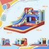Outsunny 4 in 1 Kids Bouncy Castle with Slide Pool Trampoline Climbing Wall, Inflatable Bounce House with Blower Storage Bag, 4.35 x 2.45 x 2 m