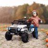 AIYAPLAY Kids Ride On Car, 12V Battery Powered Electric Truck with 4 Spring Suspension Wheels, Parental Remote Control, Music Horn LED Lights, White