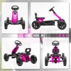 AIYAPLAY Pedal Go Kart for Kids, Children Ride-On Race Car with Silent EVA Tyres, for 2-5 Years, Pink