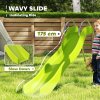 AIYAPLAY Wavy Slide for Kids, Freestanding Garden Slide with Climbing Ladder, Non-skid Steps, Outdoor Playground Equipment for Ages 3-8 Years, Green