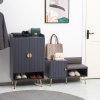 HOMCOM Shoe Bench with Storage, Shoe Cabinet with Seating Cushion, Open Compartment and Table Top for Entryway, Hallway