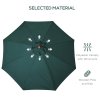 Outsunny 3(m) Garden Parasol, Pulley Operated Patio Umbrella, Wooden Parasol, Table Market Umbrella with Rope Pulley Mechanism and 8 Ribs, Dark Green