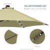 Outsunny 3(m) Cantilever Parasol with Solar LED and Easy Lever, Garden Parasol Umbrella with Cross Base and Waterproof Cover, Outdoor Sun Shades, Beige