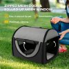 PawHut Foldable Pet Carrier for Miniature Dogs, Portable Cat Carrier Bag Soft Side Fabric Dog Crate with Removable Mat, Breathable Mesh, Ground Stakes, 46L x 36W x 41H cm - Black