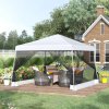 Outsunny Outdoor Garden Pop-up Gazebo Canopy Tent Sun Shade Event Shelter Folding with Adjustable Height, Mesh Screen Side Walls 3.5 M 3.5 M Base / 3 M 3 M Top, White