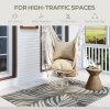 HOMCOM UV Resistant Indoor & Outdoor Area Rug, Easy-Cleaning Machine Washable Rug for Patio, Garden, Kitchen, Bathroom or Living Room, 170 x 120 cm, Grey