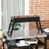 Outsunny Portable Charcoal Grill with Pull-Out Charcoal Basin, Folding Tabletop Barbecue, Compact Camping BBQ, Galvanised Metal, 73 x 20 x 35 cm, Black