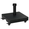Outsunny Heavy Duty Garden Parasol Base Stand with Wheels, 18kg Sand or 16kg Water Filled Patio Umbrella Base Square Outdoor Umbrella Stand Holder, Black
