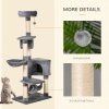 PawHut Cat Tree for Indoor Cats Condo Tower Multi-level Height 150CM  Kittens Activity Stand House with Toys & Various Scratching Posts