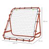 HOMCOM Football Rebounder Net, Adjustable Kickback Target Goal Teens Adults Training Aid for Multi-Sports Practise, Red