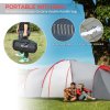 Outsunny 4-6 Man Tunnel Tent with 2 Bedroom, Living Area and Vestibule, Large Camping Tent, 2000mm Waterproof, UV50+, Portable with Bag, for Fishing Hiking Festival, Grey and Red
