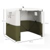 Outsunny Pop Up Gazebo with Sides, 2m x 2m Easy 1 Person Setup Party Tent with Carry Bag, Stakes, Ropes, Folding Multifunctional Instant Shelter, Green and White