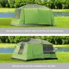 Outsunny Two Room Camping Tent w/ Porch for 4-8 Man, Camping Backpacking Shelter w/ Mesh Windows, Zipped Doors, Lamp Hook & Portable Carry Bag