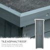 Outsunny Small Shed, Wooden Garden Storage Shed, 3 Shelves Outdoor Tool Shed Cabinet with Asphalt Roof and Shutter Doors, 87cm x 47cm x 160cm, Grey