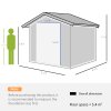 Outsunny 9 x 6ft Metal Garden Shed, House Hut Gardening Tool Storage with Ventilations, Sliding Door, Sloped Roof for Garden, Patio, Brown