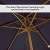 Outsunny 2 x 3m Wooden Garden Parasol Umbrella Outdoor Sun Shade Canopy, Table Market Umbrella with Vent, 38 mm Pole, Rope Pulley Mechanism, Black