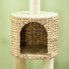 PawHut 116cm Cat Tree for Indoor Cats, Cat Tower with Scratching Posts, Ramp, Cat House, Toy Balls, Platforms, Bed, Ramp - Beige