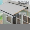 Outsunny 3.5 x 2.5m Electric Awning with Remote Controller, Aluminium Frame Retractable Awning, Half Cassette Sun Canopies for Patio Deck Door Window, Light Grey