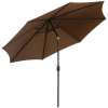 Outsunny 3(m) Garden Parasol Umbrellas, Outdoor Sun Shade with 8 Ribs, Tilt and Crank Handle for Balcony, Bench, Garden, Coffee