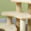 Pet Steps for Bed and Sofa Dog Cat Stairs w/ Scratching Tickling Post, Beige