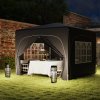 Outsunny 3 x 3(m) Pop Up Gazebo with Sides and Carry Bag, UPF50+, Height Adjustable Party Tent Instant Event Shelter for Garden, Outdoor, Patio, Black
