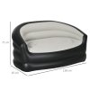 Outsunny 2 Person Inflatable Sofa Couch, Inflatable Chair with Soft Plush Fabric, for Camping, Gaming, Reading and Movie Watching, Grey