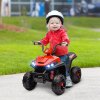 AIYAPLAY Kids Quadbike, 12V Electric Ride on ATV with 4 Wheels Spring Suspension, LED Light, Music, MP3, 5KM/H Battery Powered, for Ages 3-5 Years, White