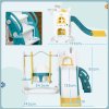 AIYAPLAY Toddler Swing and Slide Set, 6-in-1 Baby Climber and Swing Set, Kids Playground with Basketball Hoop, Telescope, Storage Space - Yellow