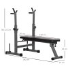 HOMCOM Adjustable Weight Bench, Foldable Bench Press with Barbell Rack, Dip Station, for Home Gym, Strength Training, Multi-Use Workout Bench, Grey