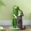 PawHut Cat Scratching Post for Indoor Cats, 63cm Tall Cat Scratcher Post with Sisal Rope Cover, Large Base, Green