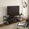 HOMCOM TV Unit Cabinet for TVs up to 60 Inches, Industrial TV Stand with Storage Shelves for Living Room