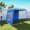 Outsunny 2.4 x 2.4m Pop Up Gazebo Canopy Tent with 2 Sidewalls and Carry Bag, Height Adjustable, UV50+ Party Tent Event Shelter for Garden, Patio, Blue