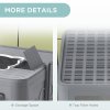PawHut Cat Litter Tray with Hood Cat Litter Box with Brush, Front Entry, Top Exit, Removable Tray, Scoop, 48.5 x 38 x 36.5cm - Grey