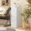 HOMCOM 4 Drawer Filing Cabinet, Vertical File Cabinet with Adjustable Hanging Bar for A4 and Letter Size, Steel Printer Stand for Home Office, White