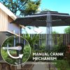 Outsunny 2.6 m Garden Parasol with Solar LED Lights, 3-Tier Patio Umbrella Outdoor with Tilt Mechanism & Crank Handle, UPF 30+, Table Umbrella for Market Terrace, Dark Grey