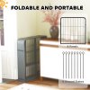 PawHut Dog Pen, 8 Panel Puppy Pen, Steel Dog Playpen, for Small Breeds, 60cm Tall, Black