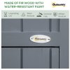 Outsunny Wooden Garden Storage Shed with 3 Shelves, Outdoor Garden Tool Storage Cabinet with Tilt Roof, Firewood Rack Log Carrier, 129 x 51.5 x 180cm, Grey