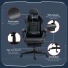 Vinsetto Computer Gaming Chair with Footrest, Video Gaming Chair for Adults with 130° Reclining Back, Desk Chair with Lumbar Support and Adjustable Height, Black