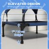 PawHut Cooling Raised Dog Bed, Elevated Pet Bed with Breathable Mesh, UV Protection Canopy, Foot Pads, for Indoor Outdoor, Small, Medium Dogs, 76 x 61 x 69.5cm - Dark Blue