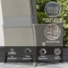 Outsunny 5 Piece Rattan Garden Furniture Set, Wicker Patio Sofa Set with 2 Armchairs, 2 Footstools, Glass Top Coffee Table with Shelf, Outdoor Furniture with Adjustable Backrests, Cushions, Dark Grey